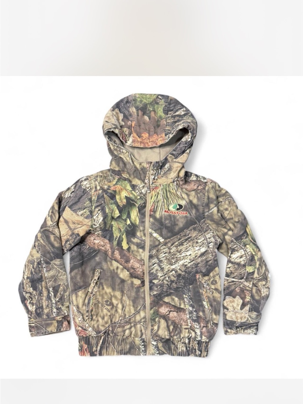 Mossy Oak Camouflage Zip Hoodie in Green and Brown